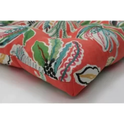 Set Of 2 Outdoor/Indoor Wicker Seat Cushions Sunny Daze - Pillow Perfect