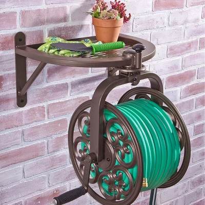 Liberty Garden LBG-710 Navigator Wall-Mounted 360 Degree Rotating Garden Hose Reel, Bronze, Holds 125-Feet Of 5/8 Inch Hose 2 Liberty Garden LBG-710 Navigator Wall-Mounted 360 Degree Rotating Garden Hose Reel, Bronze, Holds 125-Feet Of 5/8 Inch Hose - Image 2