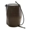 FCMP Outdoor 50-Gallon BPA Free Flat Back Home Rain Catcher Water Storage Collection Barrel For Watering Outdoor Plants & Gardens, Brown (3 Pack)