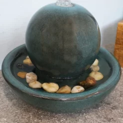 Sunnydaze Decor Sunnydaze Indoor Home Decorative Smooth Glazed Ceramic Orb Tabletop Water Fountain Feature - 7" - Green -Outdoor Garden GUEST 0294233d 27d4 4d42 b9b8 04bb22fccc7d