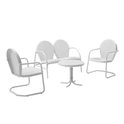Griffith 4pc Outdoor Conversation Set - White - Crosley 5 Griffith 4pc Outdoor Conversation Set - White - Crosley - Image 5