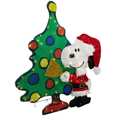 Northlight 32" LED Lighted Peanuts Snoopy And Christmas Tree Outdoor Decoration - Clear Lights 2 Northlight 32" LED Lighted Peanuts Snoopy And Christmas Tree Outdoor Decoration - Clear Lights - Image 2