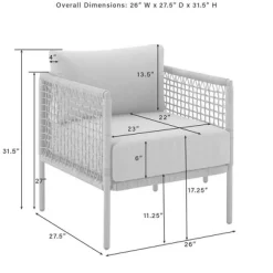 Cali Bay 3pc Outdoor Wicker & Metal Seating Set - Taupe/Light Brown - Crosley -Outdoor Garden GUEST 03a2c9b5 9618 4824 bee3 2a75605f565f
