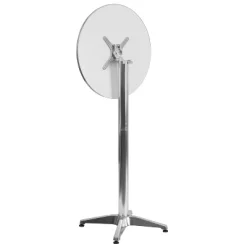 Emma And Oliver 23.25" Round Aluminum Indoor-Outdoor Bar Height Table With Flip-Up Table -Outdoor Garden GUEST 03b4191c 2e99 42e7 b20f d5ae5ec6d1e3