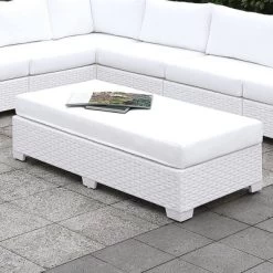Alertis Patio Wicker Bench - White - MiBasics