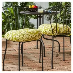 Set Of Two 18" Shoreham Ikat Outdoor Bistro Chair Cushions - Kensington Garden