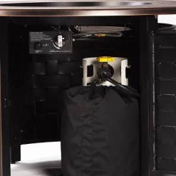 5pc Set With 44" Outdoor Round Aluminum Fire Table & 4 Deep Seating Swivel Rocking Chairs & Wind Blocker Lid - Oakland Living -Outdoor Garden GUEST 04b1c5dc c877 4f70 942b 38f6e5602332