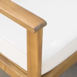 Luciano Acacia Wood Bench - Brown/Cream - Christopher Knight Home -Outdoor Garden GUEST 053860f9 4d02 469e b7e9 4494ce438f19