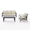 Kaplan 3pc Outdoor Sofa Set With Sofa & Arm Chair With Coffee Table - Oatmeal - Crosley