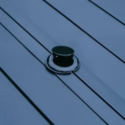 7pc Outdoor Dining Set With Steel Swivel Chairs & Large Rectangle Metal Table With Umbrella Hole - Black - Captiva Designs -Outdoor Garden GUEST 062fcd0d f553 4f28 9c11 a03e8b2eb309