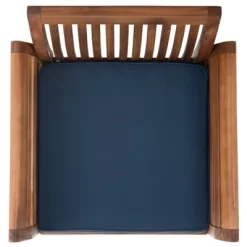 Carson 4pc Outdoor Set - Natural/Navy - Safavieh -Outdoor Garden GUEST 06c9b5d0 767a 4979 82f4 008f518ab3bf