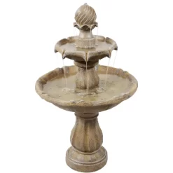 Sunnydaze Decor Sunnydaze Outdoor 2-Tier Solar Powered Water Fountain With Battery Backup And Submersible Pump - 35" -Outdoor Garden GUEST 06ccabd4 b462 474b 9bed 6943dd328b43