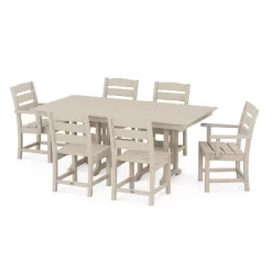Lakeside 7pc Farmhouse Dining Set - POLYWOOD -Outdoor Garden GUEST 07b4ee7a fdca 48b3 b605 69fa05000444