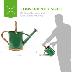 Best Choice Products 1-Gallon Galvanized Steel Watering Can For Gardening W/ O-Ring, Top Handle, Copper Accents -Outdoor Garden GUEST 0912a239 53b0 4ee1 9ae8 e8eb349e7fac