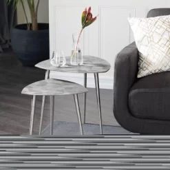 2pk Aluminum Patio Accent Table - Olivia & May -Outdoor Garden GUEST 09191f1f 18af 4280 9655 b1bfba2b672e