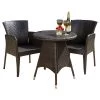 Brayden 3pc Wicker Patio Bistro Set - Brown - Christopher Knight Home