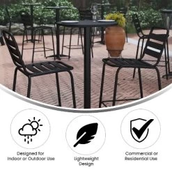 Flash Furniture 23.25" Round Aluminum Indoor-Outdoor Bar Height Table With Flip-Up Table -Outdoor Garden GUEST 095e1123 f95c 4019 a9a3 fecc61ff138d