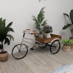 48" Wide Planter Rustic Iron Bicycle Inspired Flower Cart Brown - Olivia & May -Outdoor Garden GUEST 098acb65 9c18 454c 9e12 57aae4f47056