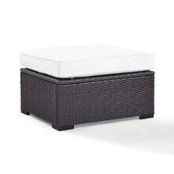 Biscayne Outdoor Wicker Ottoman - White - Crosley -Outdoor Garden GUEST 09dbbb72 6326 42f6 a7d7 f2f8779a86be