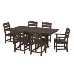 Lakeside 7pc Farmhouse Dining Set - POLYWOOD -Outdoor Garden GUEST 0a302060 3077 4a1e 8864 8d2da426a5d5