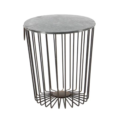 Metal Wire Stool Patio Accent Table - Olivia & May 2 Metal Wire Stool Patio Accent Table - Olivia & May - Image 2