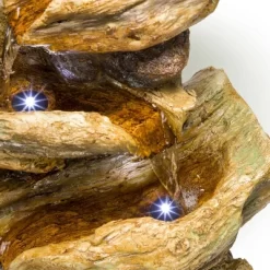 4 Tier Tree Trunk Log Fountain Brown/Gray - Alpine Corporation -Outdoor Garden GUEST 0b544af3 9cfd 4de9 9db2 d78f13e968f8