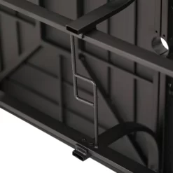 7pc Outdoor Dining Set With Steel Swivel Chairs & Large Rectangle Metal Table With Umbrella Hole - Black - Captiva Designs -Outdoor Garden GUEST 0b8b18ca 0d01 4c36 a42c caa93f43bf4b 1