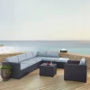 Biscayne 6pc Outdoor Wicker Sectional Set - Mist - Crosley