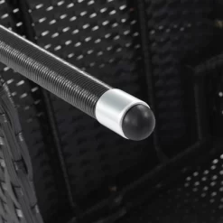 7pc Outdoor Wicker Dining Set With Acacia Wood Tabletop & Cushions - Beige - GODEER -Outdoor Garden GUEST 0c30bbb5 89a2 4da8 9338 11d180ff7c3b