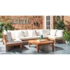 5pc Granton Living Set Teak/Beige - Safavieh