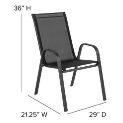 Emma And Oliver 4 Pack Outdoor Stack Chair With Flex Comfort Material - Patio Stack Chair -Outdoor Garden GUEST 0d6e1917 c1fb 4eb5 a970 02c535345a87