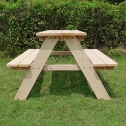 Rectangle Wooden Kids Picnic Table - Merry Products -Outdoor Garden GUEST 0e2d2887 7a9c 4f7d 81eb 5b2dc5608f33