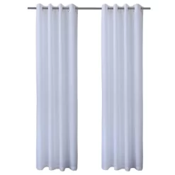 Commonwealth Seascapes Light Filtering Satiny Look And Feel Provide Privacy Grommet Outdoor Panel Pair White