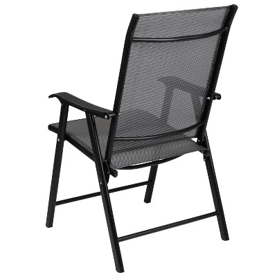Flash Furniture Black Outdoor Folding Patio Sling Chair (2 Pack) 9 Flash Furniture Black Outdoor Folding Patio Sling Chair (2 Pack) - Image 9