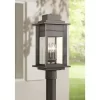 Franklin Iron Works Outdoor Post Light Fixture Black Specked Gray 19 1/2" Clear Glass For Exterior Garden Yard Patio Driveway