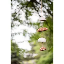 White Floral And Natural Terracotta Hanging Chime - Foreside Home & Garden -Outdoor Garden GUEST 10644d59 1848 4b82 951f c9b37664de72