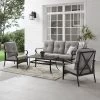 4pc Dahlia Outdoor Steel Conversation Set Taupe/Matte Black - Crosley