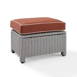 Bradenton Outdoor Wicker Ottoman - Crosley -Outdoor Garden GUEST 10a7e60f feb2 40bb 8429 d6bb700e4a35