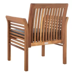 Carson 4pc Outdoor Set - Natural/Navy - Safavieh -Outdoor Garden GUEST 10aaa2b3 1c5f 48d9 9522 418d526ef965