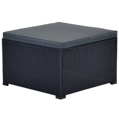 6pc Wicker Patio Conversation Set With Cushions - Black/Gray - GODEER 11 6pc Wicker Patio Conversation Set With Cushions - Black/Gray - GODEER - Image 11