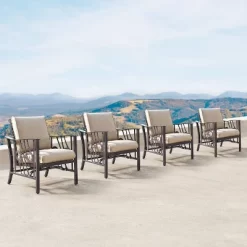 5pc Set With 42" Square Outdoor Aluminum Fire Table & Four Chairs - Oakland Living -Outdoor Garden GUEST 1121e65f 6eb1 4701 b491 8f201ee16e15