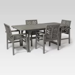 5pc Slatted Extendable Acacia Wood Patio Dining Set - Saracina Home 21 5pc Slatted Extendable Acacia Wood Patio Dining Set - Saracina Home -Outdoor Garden GUEST 1180b99e 29f9 4ec7 9106 c492deb0dc52