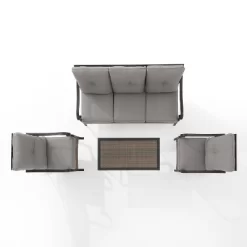 4pc Dahlia Outdoor Steel Conversation Set Taupe/Matte Black - Crosley -Outdoor Garden GUEST 120b8450 342b 4aef a7d9 f951db557d8c