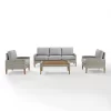Capella Outdoor Wicker 4 Pc Sofa With Two Chairs And Coffee Table Set Gray/Acorn - Crosley