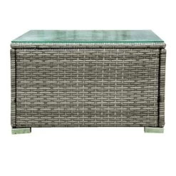 4pc Wicker Patio Seating Set With Cushions - Gray - GODEER -Outdoor Garden GUEST 12cf99a3 dbcc 4c92 8640 8bee0d1cb249