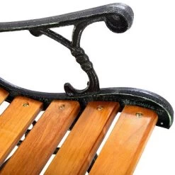 Tangkula Garden Iron Bench Porch Path Hardwood Chair For Patio Park Outdoor Deck -Outdoor Garden GUEST 13447844 a962 4f7a a81f 53882258c6c0