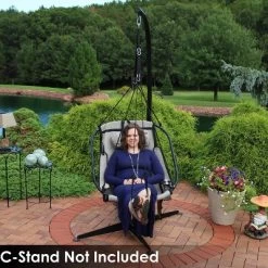 Sunnydaze Decor Sunnydaze Outdoor Olefin Hanging Hammock Chair Swing With Armrests, Side Pouch, Pillow, And Footrest - Beige -Outdoor Garden GUEST 139f0317 1be6 4b71 8f1e 8d766c60f741