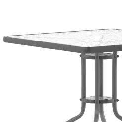 Emma And Oliver 31.5" Square Tempered Glass Metal Table With Smooth Ripple Design Top 17 Emma And Oliver 31.5" Square Tempered Glass Metal Table With Smooth Ripple Design Top -Outdoor Garden GUEST 13b14788 2a9e 4237 9fb1 6e59fa863be3