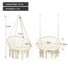 Costway Hanging Hammock Chair Macrame Swing Handwoven Cotton Backrest Garden Grey Black