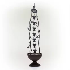 41" Metal Seven Hanging Cup Tier Layered Floor Fountain Bronze - Alpine Corporation -Outdoor Garden GUEST 155518a7 3725 4e96 b0af e4952bfcdb85
